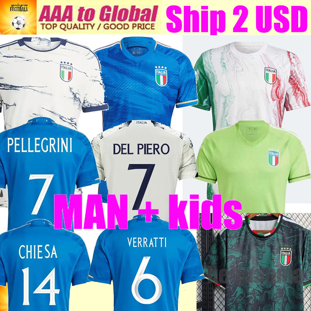 

23/24 Italia CHIESA Soccer Jerseys 2023 ItalyS 125th RASPADORI VERRATTI BARELLA DONNARUMMA Shirt TOTTI LORENZO POLITANO ZANIOLO MIRETTI Football shirts, 125th anniversary kids it
