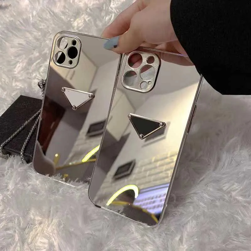 Designer phone case fashion for iphone 15 14 promax mirror luxury 13 pro max triangle label popular 12 11-image-885645937