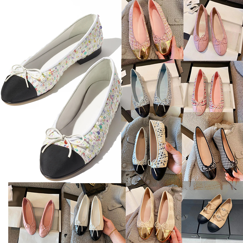 

Designer Channele Dress Shoes Spring and Autumn 100% Cowhide Letter Bow Ballet Dance Shoe Women Flat Boat Lady Genuine Leather Mary Jane Trample Lazy Loafers size 34-42, Color (1)