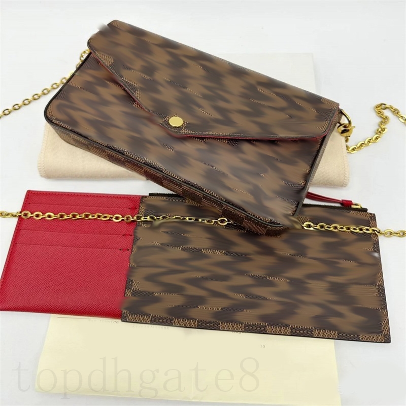 

Mens designer wallet snap fastener shoulder bag felicie pochette flip pocket check sac luxe zipper distinctive lady luxurys handbags protable XB035 C23, 3#