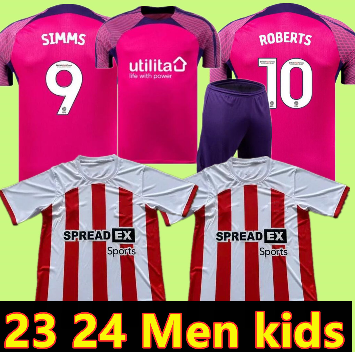 

23  SUNDERLAND Home Soccer Jerseys STEWART SIMMS ROBERTS AMAD CLARKE DAJAKU EMBLETON EVANS O'NIEN Football Shirt PRITCHARD Mens Kids Kit