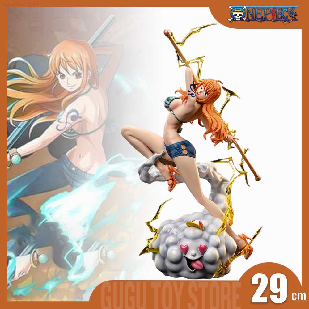 Anime Manga One Piece Nami AnimeFigure Action Figurine Trousers And Shorts Statue S 29cm Pvc Ornament Collectible Model Decoration Toy Gift L2307-image-886199844