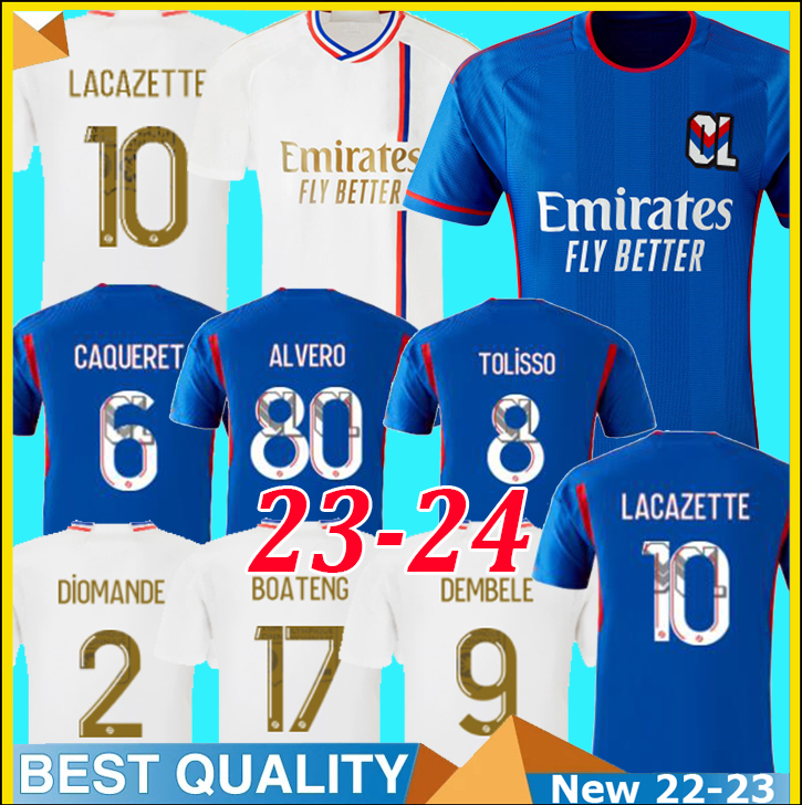 

23 24 Lyon Maillot LACAZETTE soccer jerseys 2023 2024 OL TOKO EKAMBI L.PAQUETA KADEWERE DEMBELE AOUAR shirts Away BOATENG CHERKI Kids Kit football uniforms, 23 24 away
