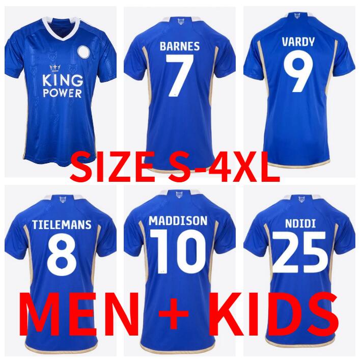 

23 24 Leicester Soccer Jerseys City home blue VARDY MADDISON IHEANACHO 2023 2024 camiseta BARNES TIELEMANS AYOZE DAKA LOOKMAN Football uniformS Shirt men kdis kit