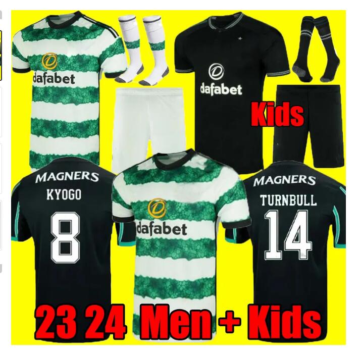 

23 24 Celtic away home soccer jersey fc JOTA AJETI ABADA MCGREGOR TURNBULL KYOGO STARFELT Fans playerversion 2023 Mens Kids JUNIOR INFANT football shirt kit, 11