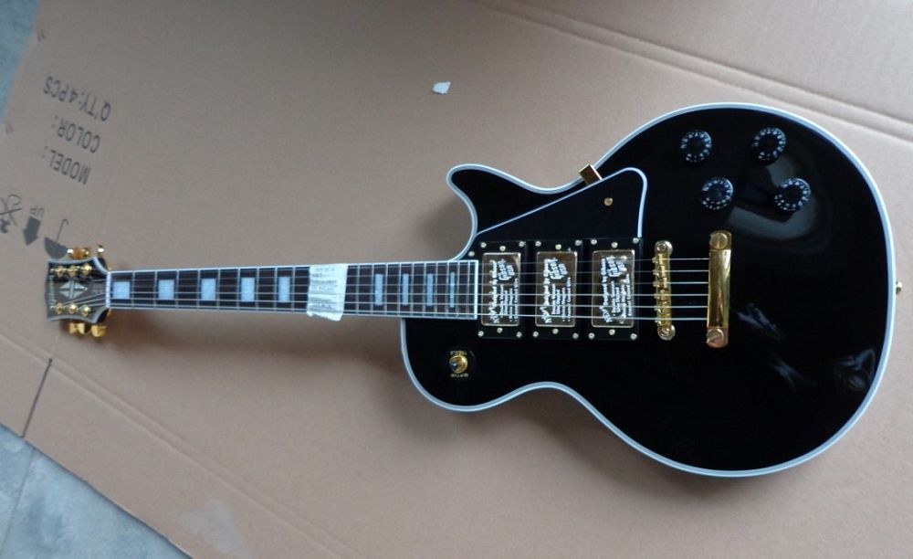 

best Factory Mahogany guitar Custom Black Beauty lp Electric Guitar OEM Available with hard case
