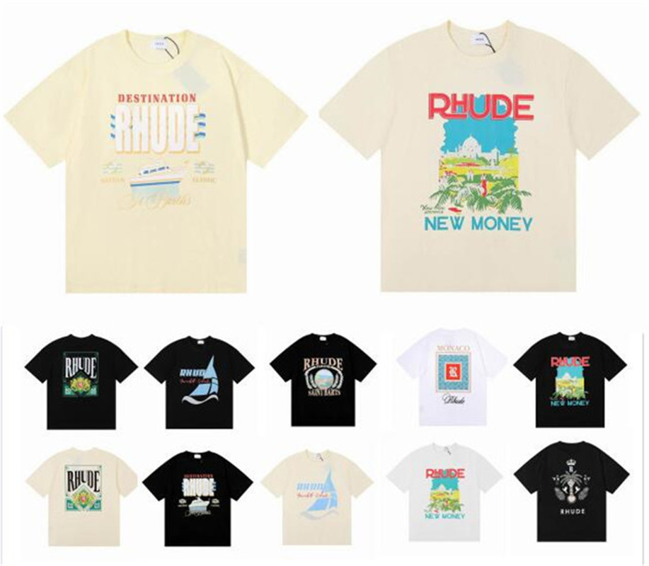 

2023 Rhude T shirt for sale Designer Mens Women Man Tshirts Clothing Graphic Tees Pattern Tops Summer Short Sleeve Tshirt Hip Hop Letters Graffiti Print Loose shirts, Not sold separately (add postage)