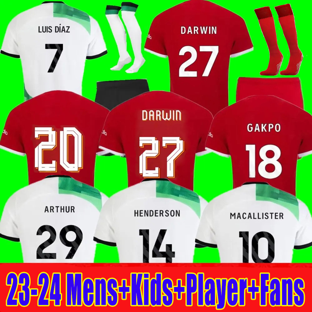 

23 24 GAKPO Soccer Jerseys SZOBOSZLAI DARWIN MAC ALLISTER 2023 2024 kits Mohamed Diogo Luis DIaz Alexander Arnold THIAGO football shirt men kids kit Fans uniforms, 16