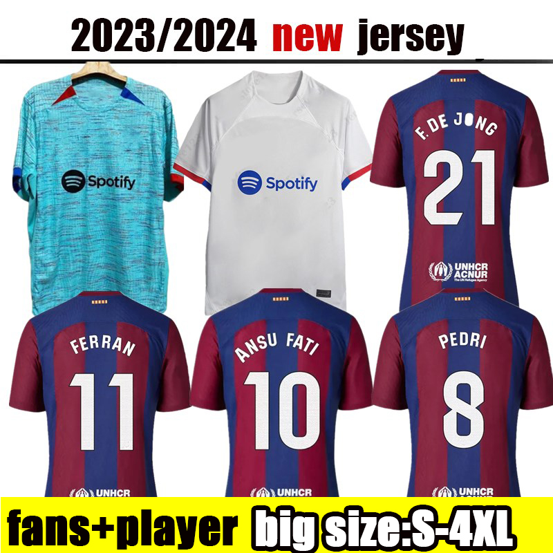 

2023 2024 PEDRI Soccer Jerseys LEWANDOWSKI GAVI Kit ANSU FATI BARCELONAS FERRAN RAPHINHA 23 24 F. DE JONG DEST DEMBELE camiseta de futbol Football Shirt Men Uniform