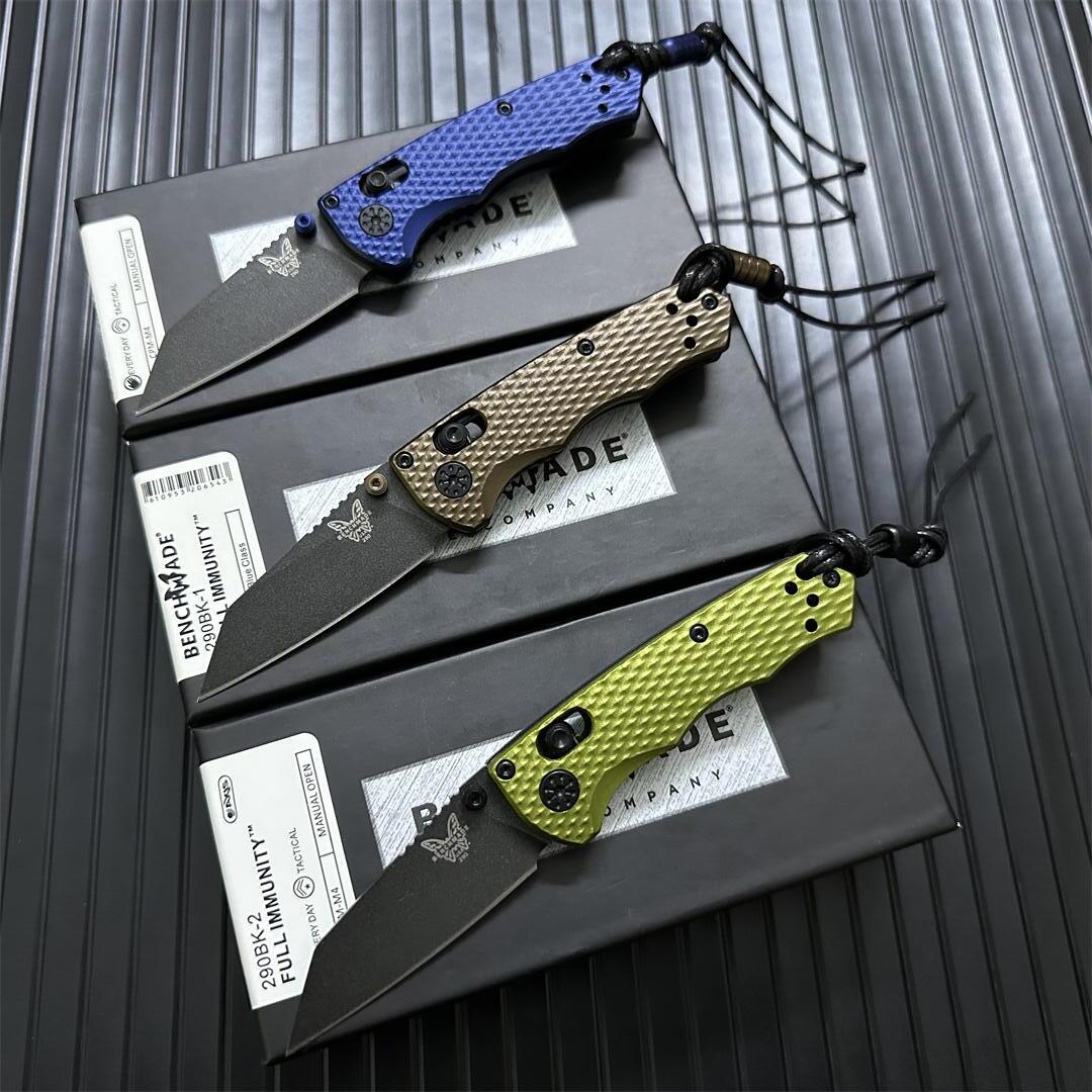 

Benchmade 290/290BK Full Immunity AXIS Folding Knife 2.49" CPM-M4 Blade Aviation Aluminum Handles Outdoor Camping Hunt Pocket Knives 290BK-1 290BK-2 M4 Tactical Tools
