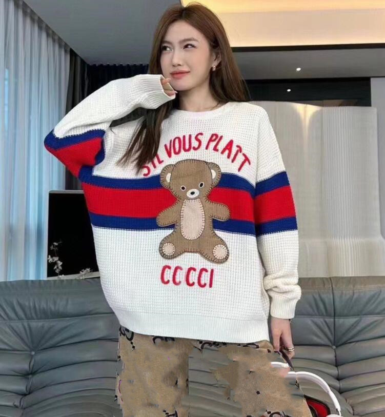 

23SS New Women' Sweaters Women Crew neck Casual knitted Sweater designer sweaters, Beige