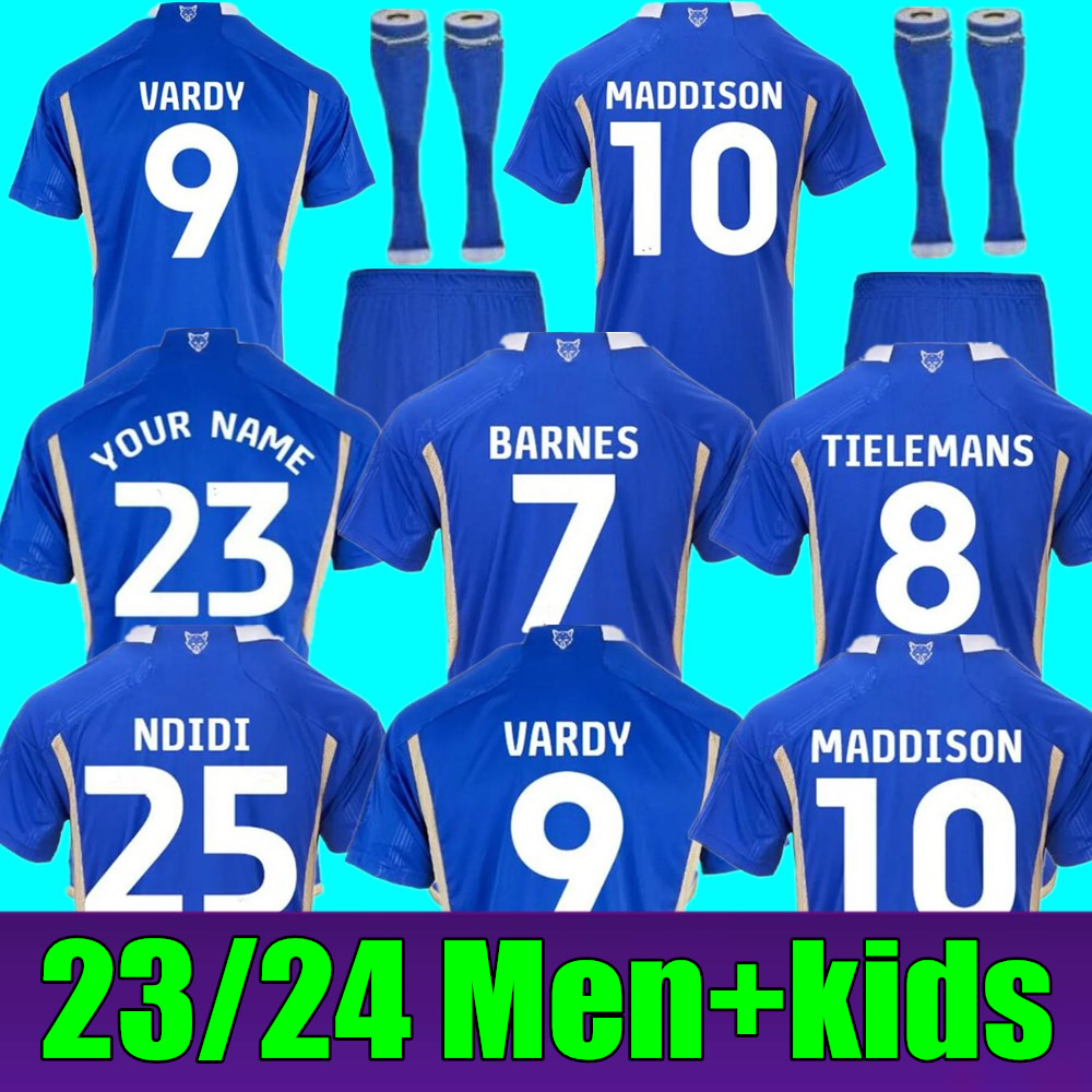 

23 24 Leicester Soccer Jerseys BARNES Tielemans home away VARDY MADDISON IHEANACHO AYOZE NDIDI DAKA LOOKMAN City Home 2023 2024 Vardy Football Uniforms Men Kdis Kit, Adult home