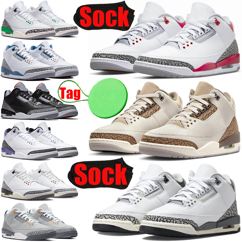 

Jumpman 3 3s basketball shoes White Black Cement Cats Reimagined Wizards Fire Cardinal Red for mens womens Palomino UNC men trainers sports sneakers, #39 mars stone 40-47