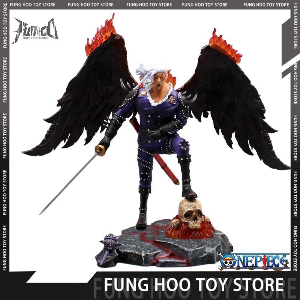 Anime Manga 33cm One Piece King Figure King The Wild Fire Anime Figurine 2 Heads Pvc Statue Collectible Model Doll Decoration Toys Kids Gift L230-image-886330740