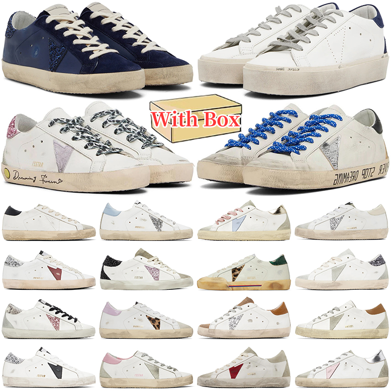 

with box dirty old shoes for men women luxurys designer Platform sneakers flat casual black white pink silver super star womens mens trainers Golden Sneakers Gooses, #1