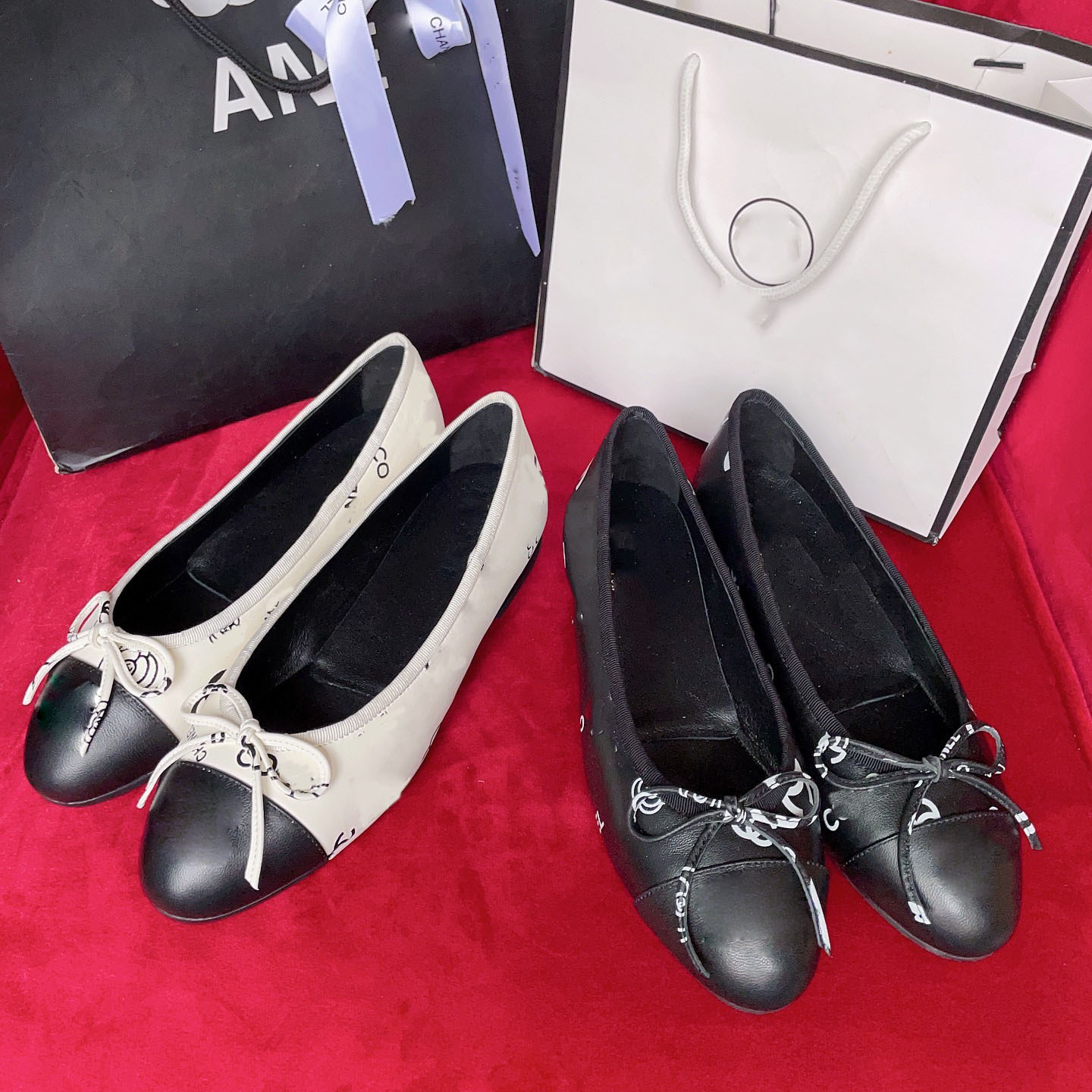 Ballerines scintillantes à nœud en cuir pour femme, bout rond, luxe, décontractées, qualité supérieure, tailles 35 à 43