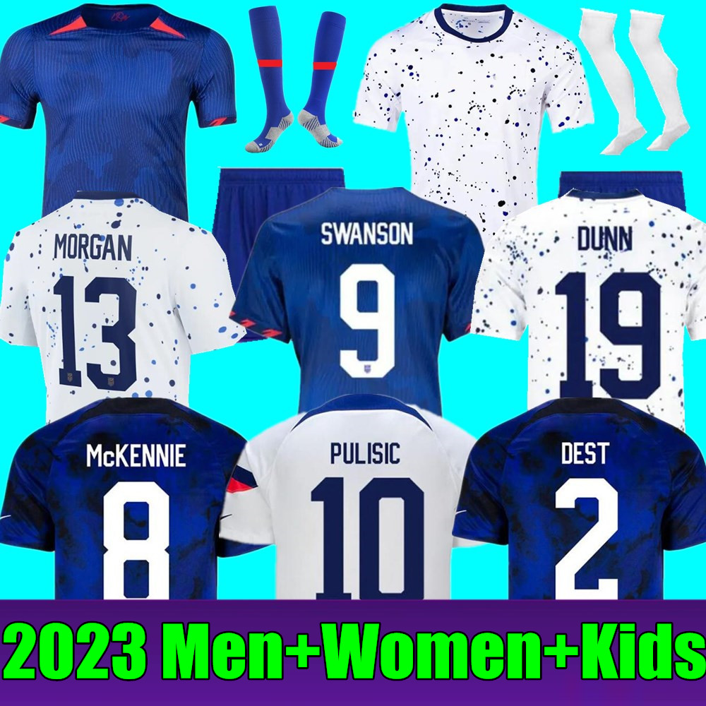 

2023 PULISIC MCKENNIE Soccer Jersey ERTZ PRESS WOOD MORGAN LLOYD 23 24 America Football Shirt United States Camisetas USA USMNT LLETGET Men Kids Women Uniform, Adult home