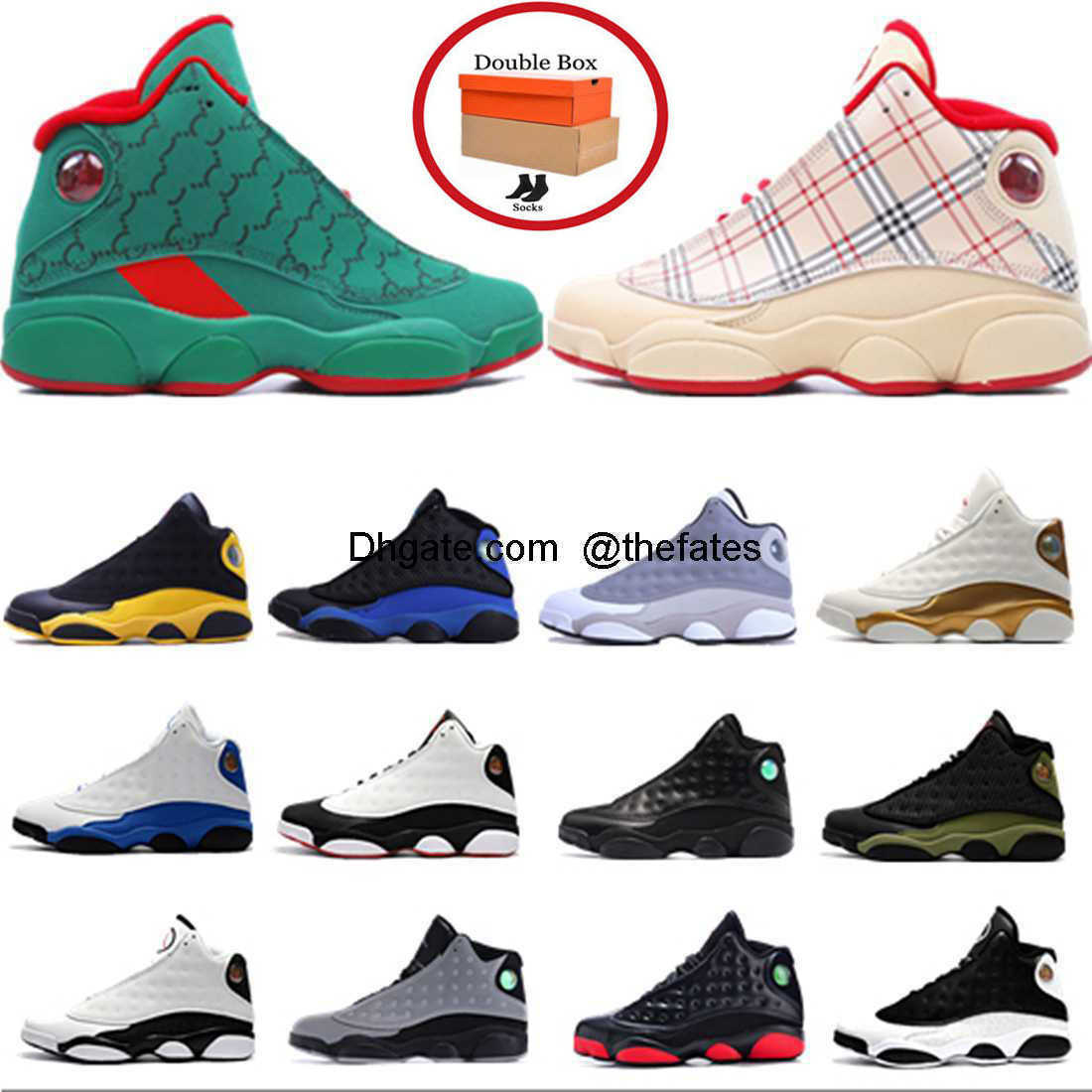 

Shoes New Men Women Basketball 13 13s jumpman Obsidian Red Flint Aurora Green Houndstooth Designer Shoe outdoor sports sneakers Triple Black Casual tainers eur 36-47, 14