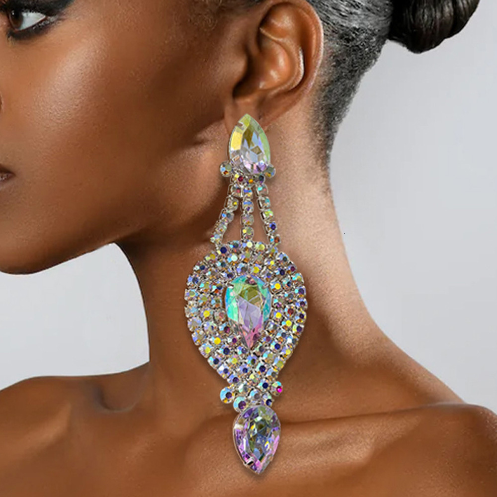 Dangle Lustre Stonefans Exagérer Boucles D'oreilles En Cristal Accessoires De Mariage Déclaration Bijoux Grande Goutte Cadeau De Noël 230427