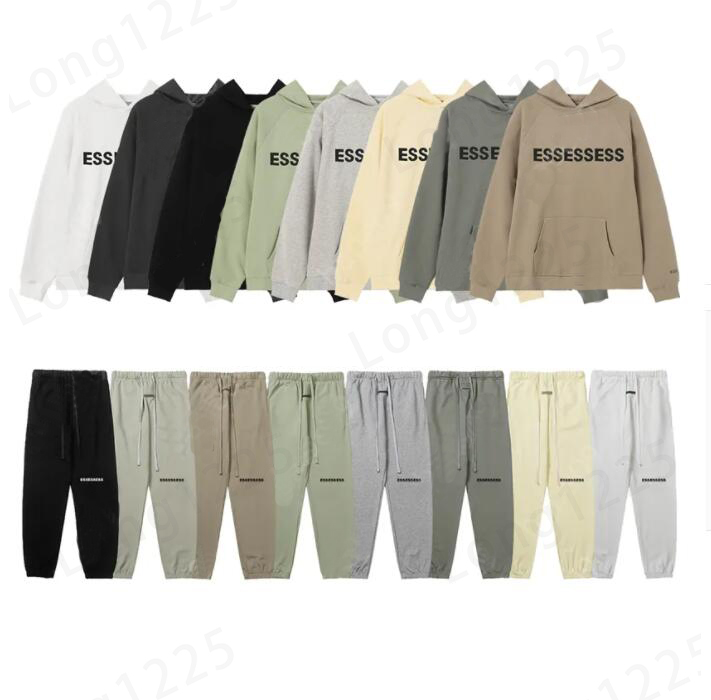 

Ess Designer Men Hoody Hoodies Pullover Sweatshirts Letter Printed Crewneck Loose Long Sleeve Black Hooded Streetwear Mens Jogging Pants, 14