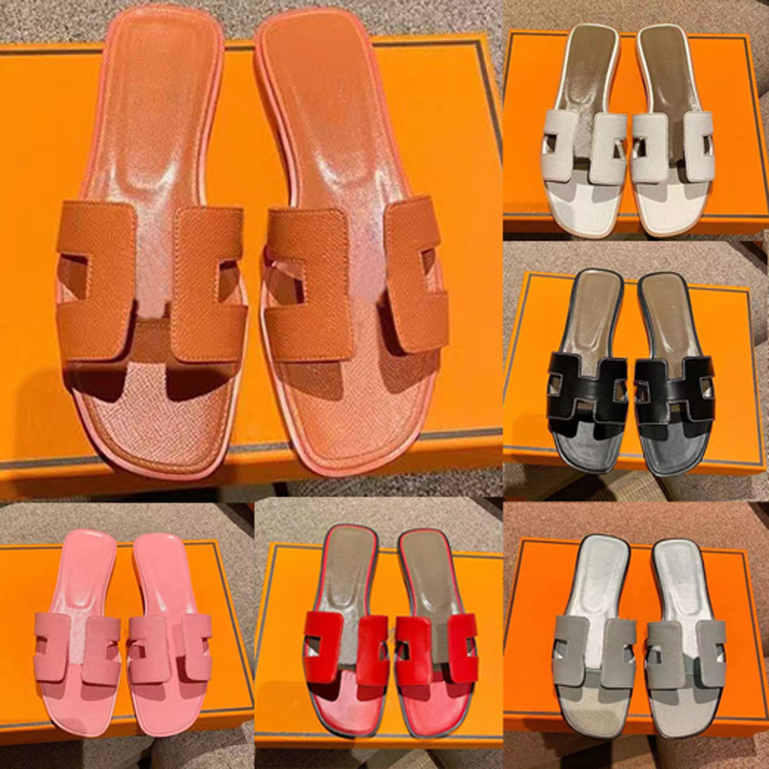 

Beach slippers Flat bottom H slippers Designer Slippers leather lady Slides Beach Sandal Summer Genuine Leather Slipper Shoes Hotel Bath Ladies sexy Sandals, #31
