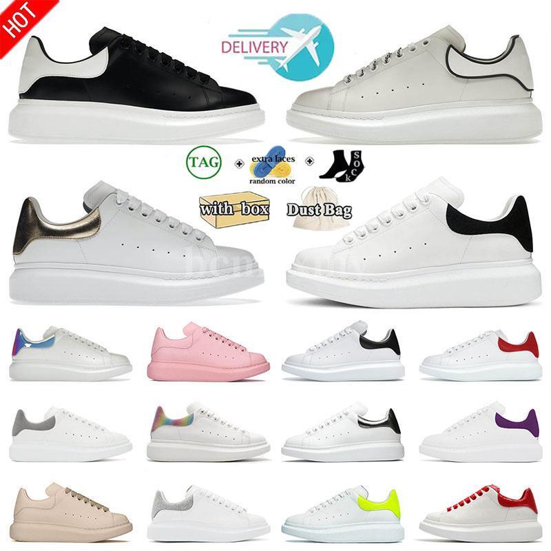 

Designer Sneakers Oversized Casual Shoes White Black Leather Luxury Velvet Suede Womens Espadrilles Trainers Mens Women Flats Lace up Platform Mc Alexander Mqueen, 16