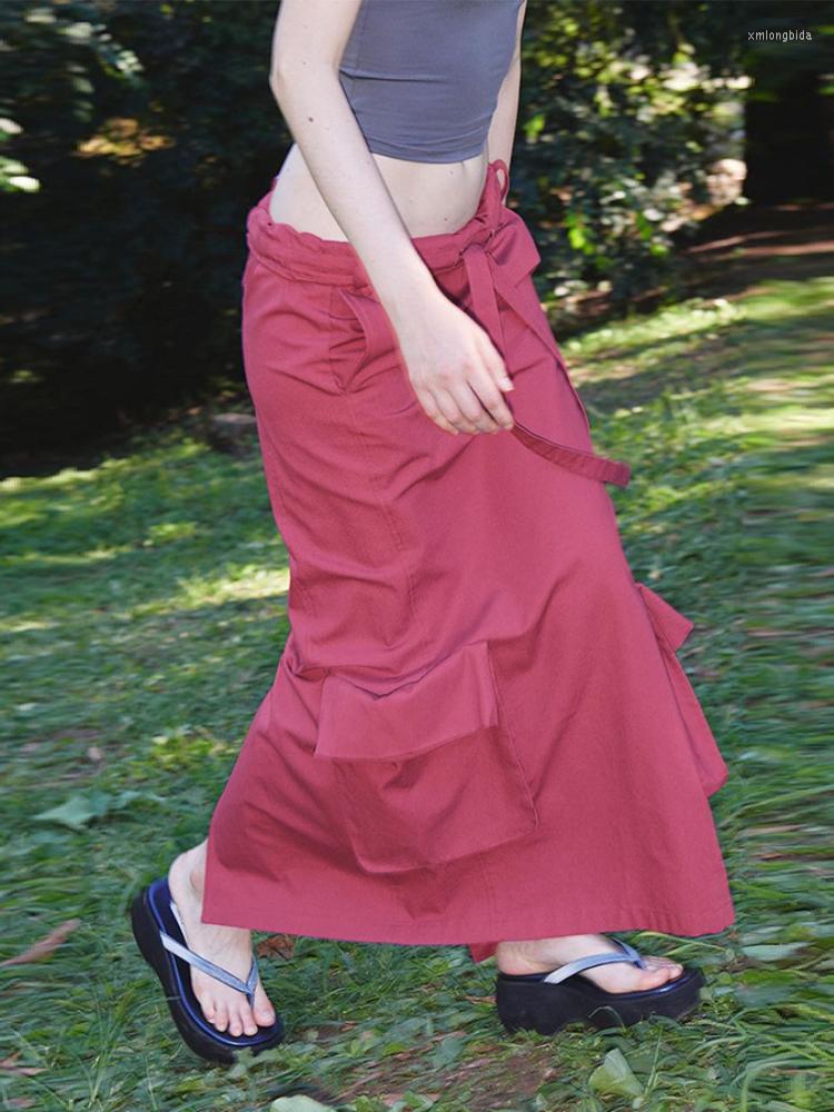 

Skirts Cargo For Women Vintage Y2K Style Girl Clothes Loose Woman Solid Skirt Fashion Causal Women' Stylish, Gray