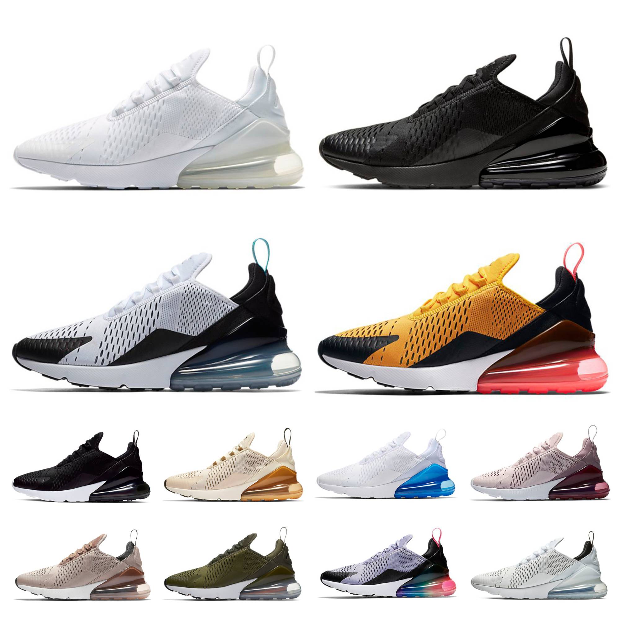 OG 270s Max 270 Casual Chaussures Hommes Femmes Air270 React Triple Noir Blanc Royal Bred Be True Metallic Gold Barely Rose Olive Dusty Cactus Mi