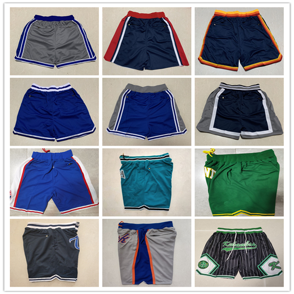 Just Don Baseball Pocket Shorts Pantalon Hip Pop avec poches Zipper Pantalon de survêtement respirant JustDon USA New LA York Houston Oakland AS