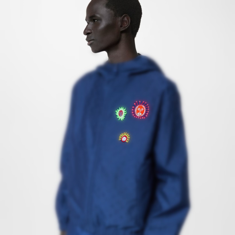 

France Paris Face YK Union Face Fish Sun Embroidery Men' Jackets Autumn Spring Luxury Fashion High Street Full Print Letters Women Windbreaker Casual Coats, Blue