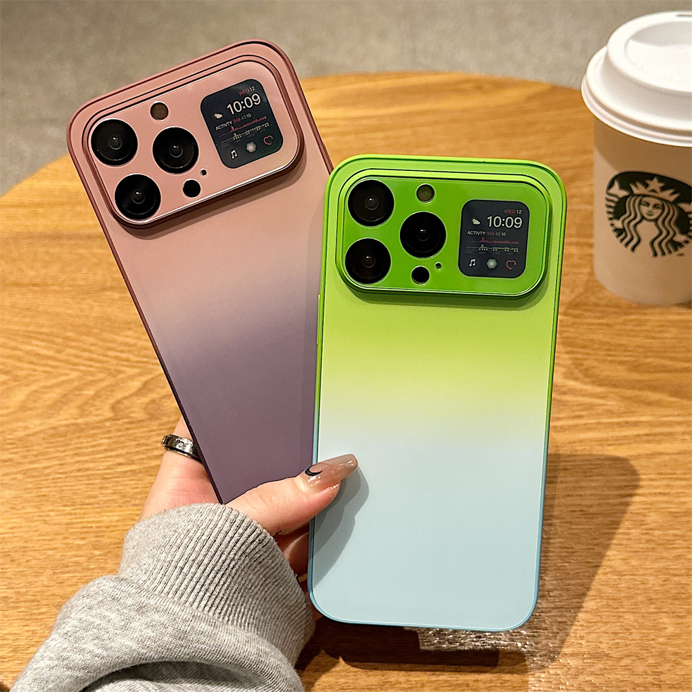 

Aurora Gradient Phone Case for iPhone 14 13 12 Pro Max 11 14Plus 13pro Laser Colorful Matte Camera Film Protection Hard Cover