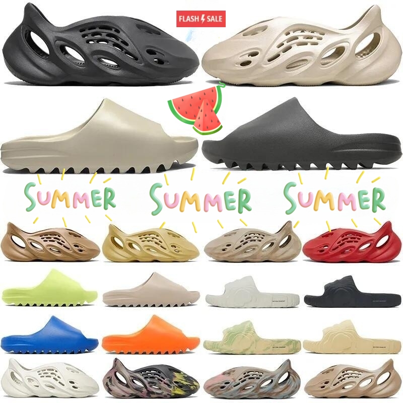 

runners designer sandals slipper men women Triple Black White Resin pattern mens womens sandal west slippers slides slider size 36-46, #5
