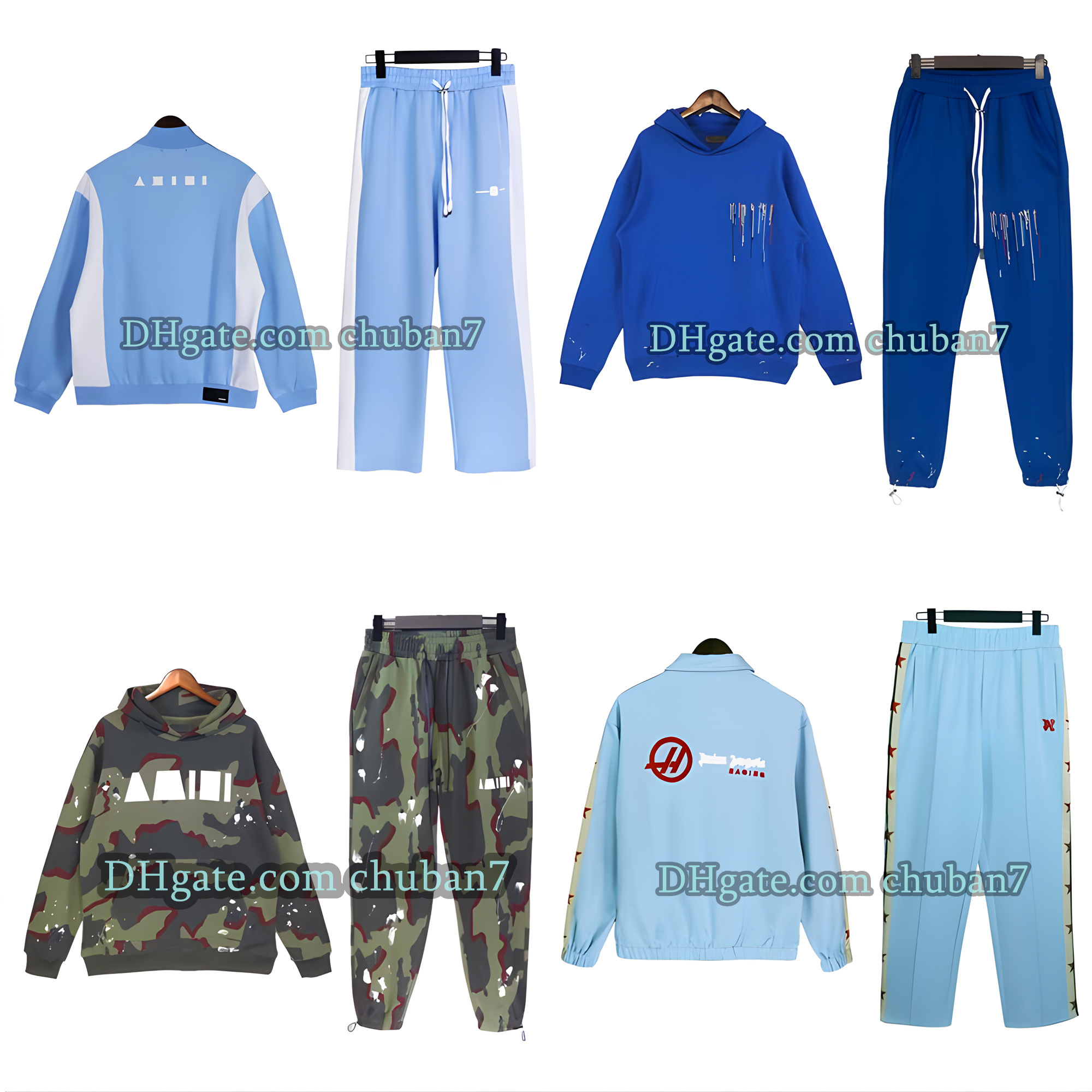 Men Tracksuits Sports top+pants Mens black suit Hoodies and trousers Fashion design Clothing Blue jogging suits pullover Plus size designer Sweat