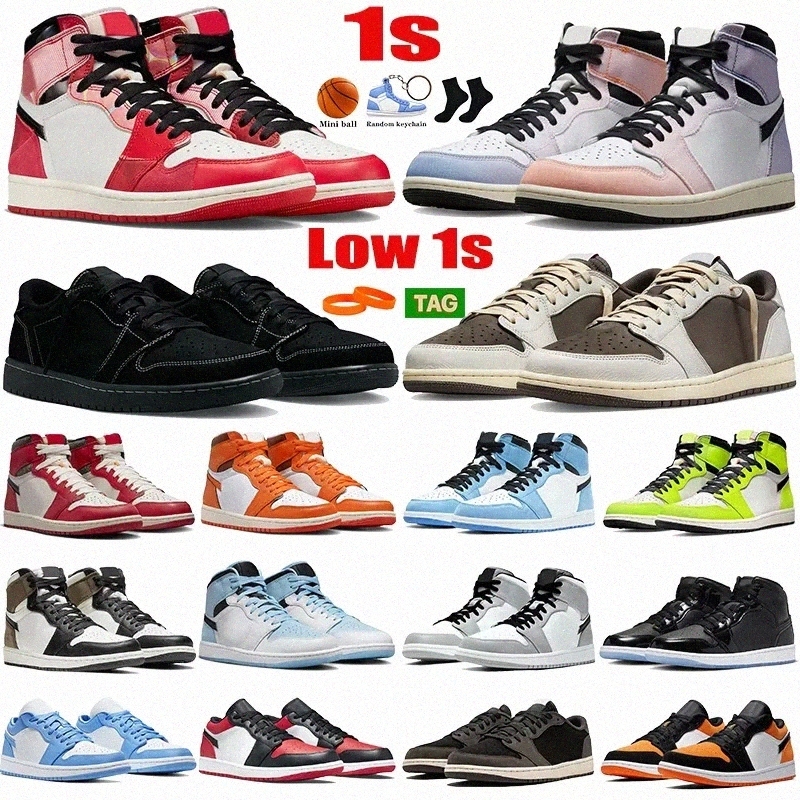 

jumpman 1s basketball shoes 1 high low lost and found mid Skyline Vintage UNC Grey Lucky Green Light Fusion Red Concord Black Phantom bcig#