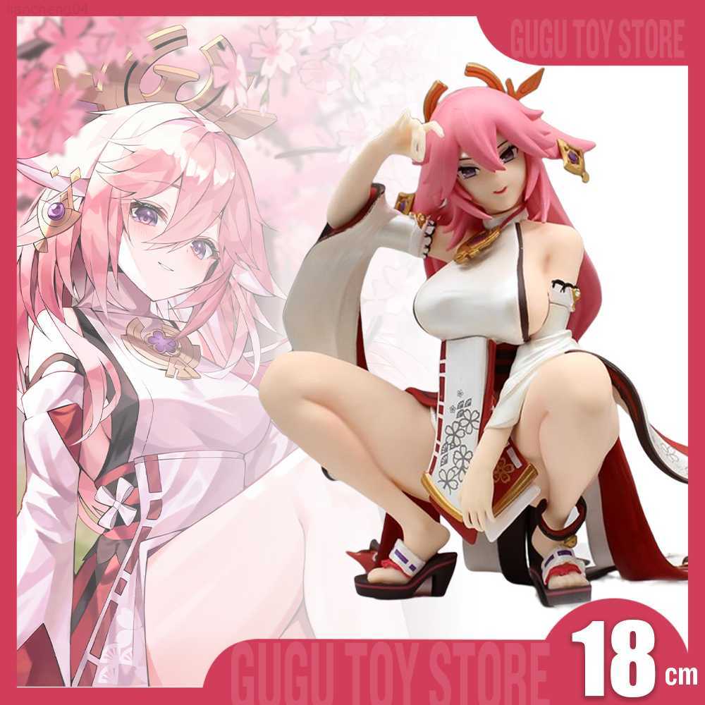 Anime Manga 18cm Genshin Impact Yae Miko Anime Figures Mona Sexy Girl Action Figurine Pvc Statue Adt Collectible Model Doll Toys Gifts C251117-image-1085000670