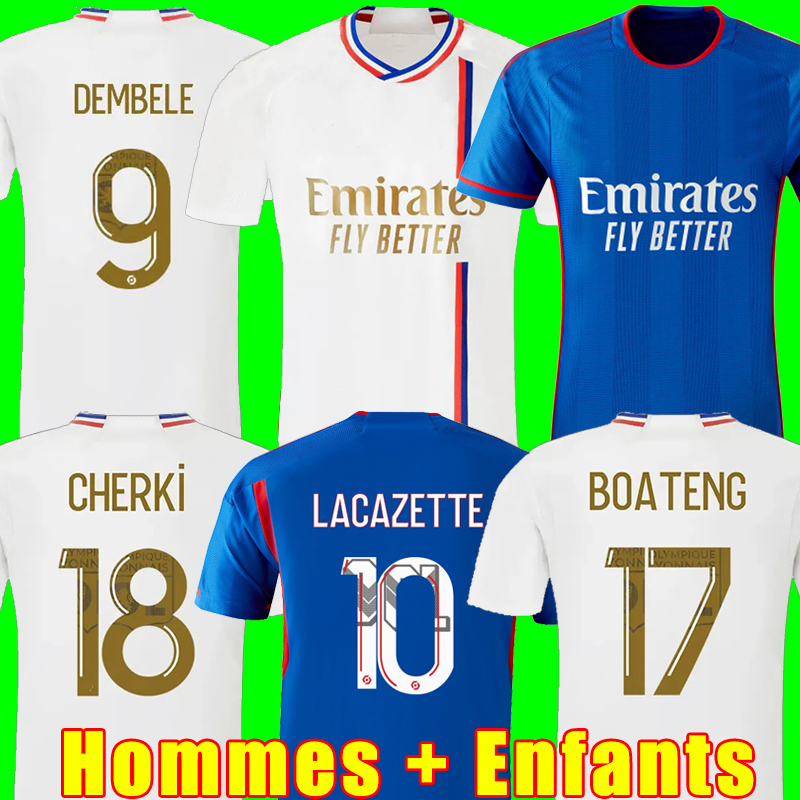 

23 24 lyon soccer jerseys Maillot de foot CAQUERET OL 2023 2024 away football shirt AOUAR BARCOLA CASTELLO JR CHERKI BOATENG DEMBELE GUSTO men kids kit equipment 252, 23/24 kids home