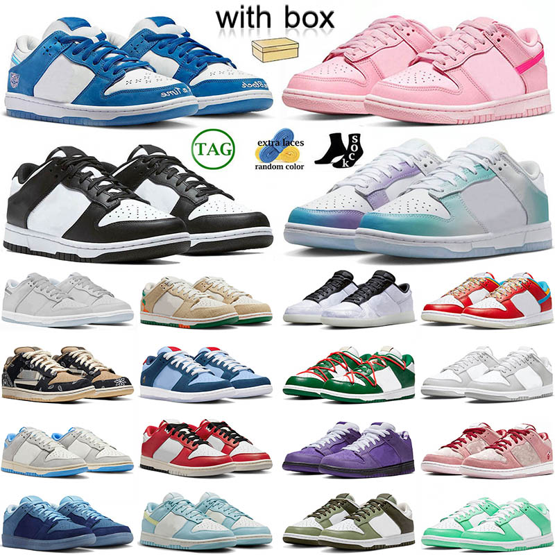 

With Box OG Running Outdoor Shoes Panda Black White Skate Low Unc Born x Raised Freddy Krueger Unc Pink Lobster Women Men Shoe Trainers Sneakers 36-48, 9 36-45