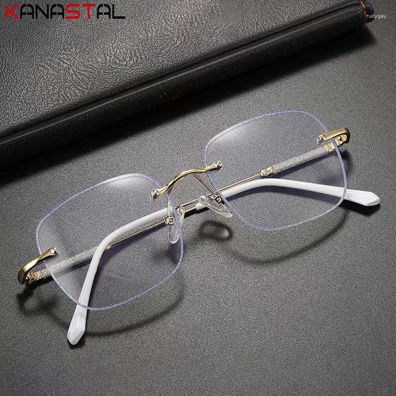 

Sunglasses Women Blue Light Blocking Prescription Reading Glasses Rimless Metal Square Myopia Eyeglasses Frame Optical Presbyopic Eyewear