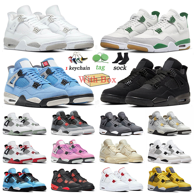

With Box 4 SB Basketball Shoes for men women Pine Green Black Cat University Blue Oreo Sail Jumpman 4s dhgates Platform Sneakers Trainers 36-47, #1 40-47