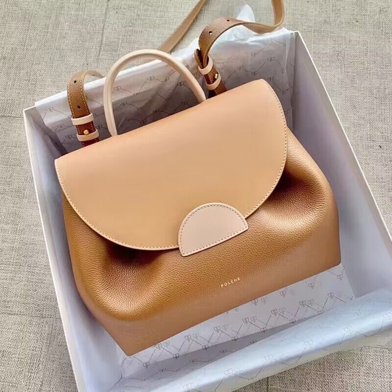 

Genuine Leather Polene Smile Shoulder Bag Number One Nano Handbags Women's French Designer Luxury Crossbody Bags Mini Tote Clutch Portable Female Purse Wallet, Extra fee (are not sold separately)