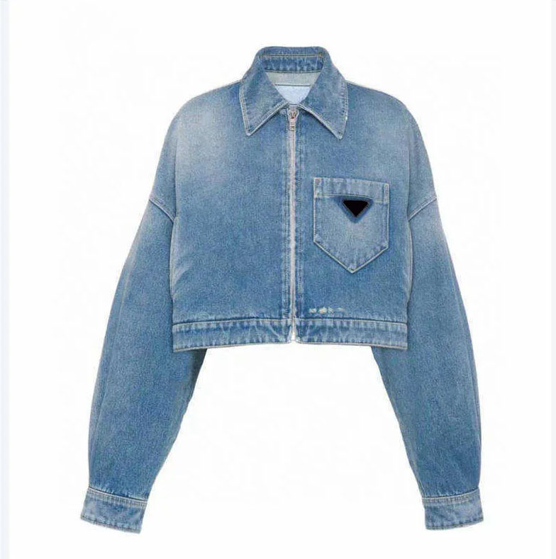 Women brand Jackets Denim Coat Designer Womens Button triangle Letters Autumn Style Woman Designer Jean Jackets size S-XL