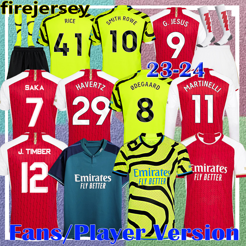 

2023 2024 Fans Player version SMITH ROWE RICE soccer jerseys HAVERTZ G. JESUS SAKA ODEGAARD MARTINELLI SALIBA ARSen 23 24 football shirt Men kit Kids Equipment, 23 24 icon
