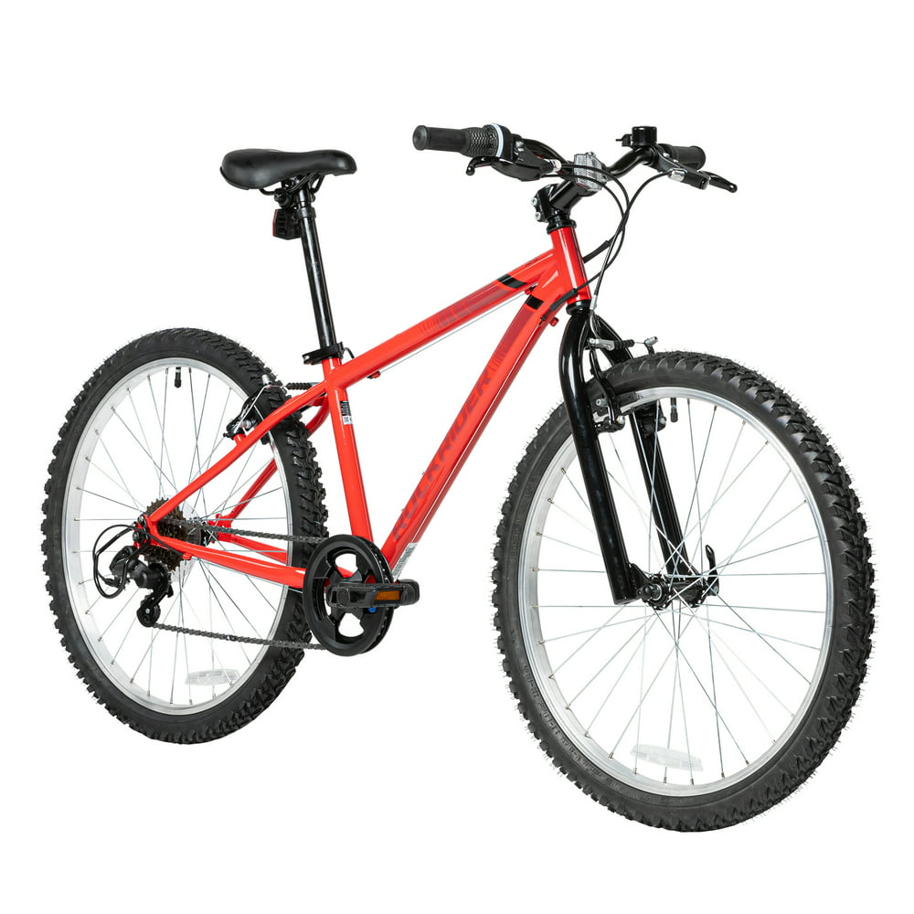 Rockrider ST100, Aluminum Kids Mountain Bike, 24 , 4 5 to 4 11 , Unisex, Red-image-886643211
