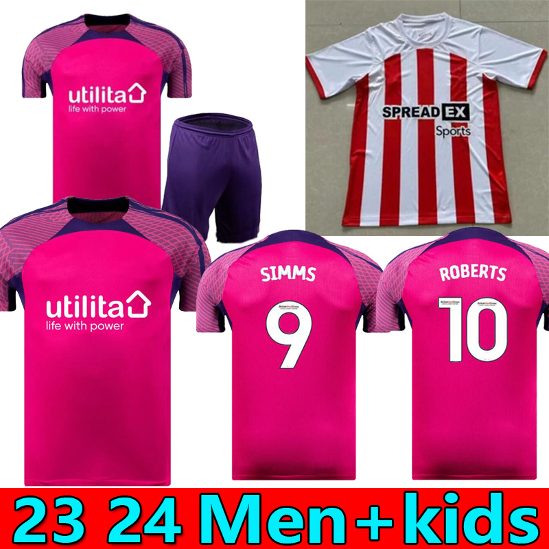 

23  SUNDERLAND Soccer Jerseys STEWART SIMMS ROBERTS AMAD CLARKE DAJAKU EMBLETON EVANS O'NIEN 2023 2024 Football Shirt PRITCHARD Mens Jersey Kids Kit