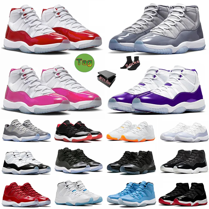 

Cherry 11s Pink Basketball Shoes Jumpman 11 Purple Jade Blue Cool Grey Cement Concord Sneakers Bred High Space Jam Royal Women Mens dhgate trainers outdoor sports, # low cement grey 40-47