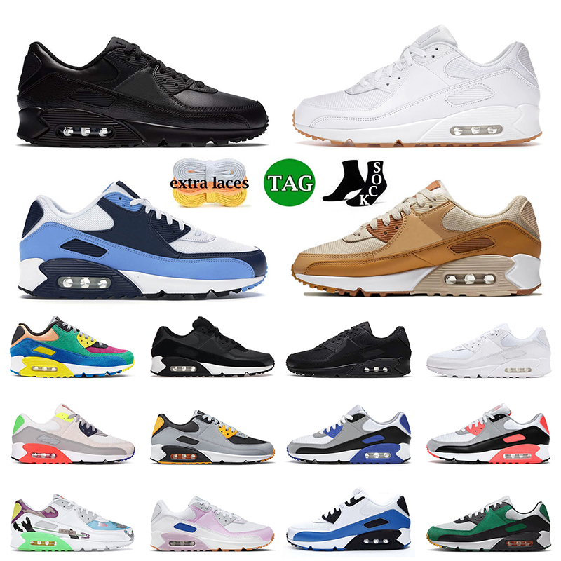 

Classic 90 Running Shoes 90s OG Trainers Triple Black Leather White Gum Mash Unc Caramel Viotech Infrared Cool Grey What The Peace Love Sneakers Outdoor Mens Women, A15 recraft royal 36-45