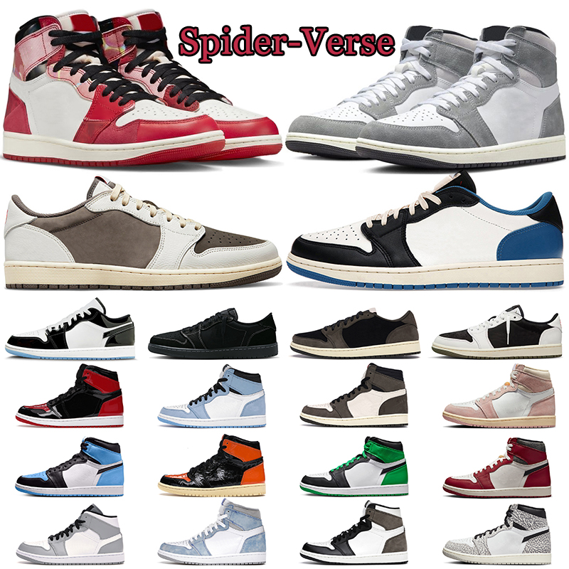

1s men women basketball shoes jumpman 1 Spider-Verse Chicago Lost Found Dark Mocha UNC Light Smoke Grey mens outdoor sport trainers womens sneaker, #1