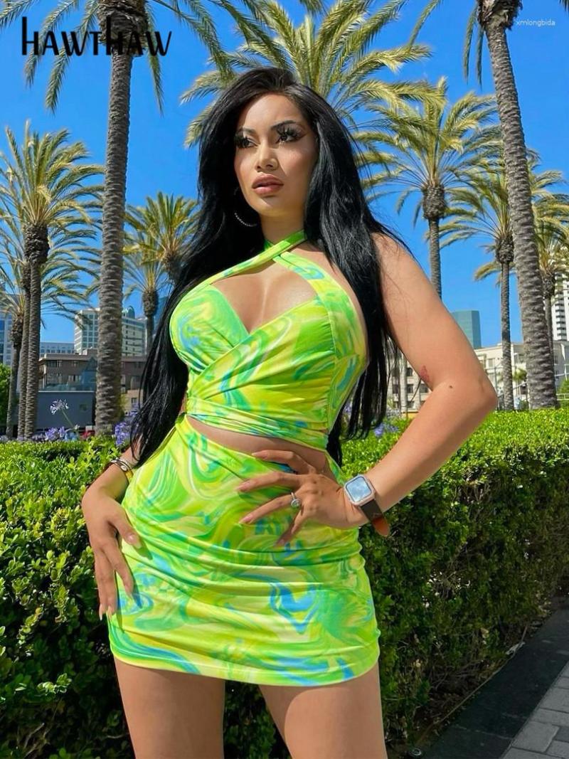 Robes de travail femmes imprimés débardeurs Mini jupes Party Club plage vacances deux pièces ensembles 2023 été articles en gros pour les entrepr