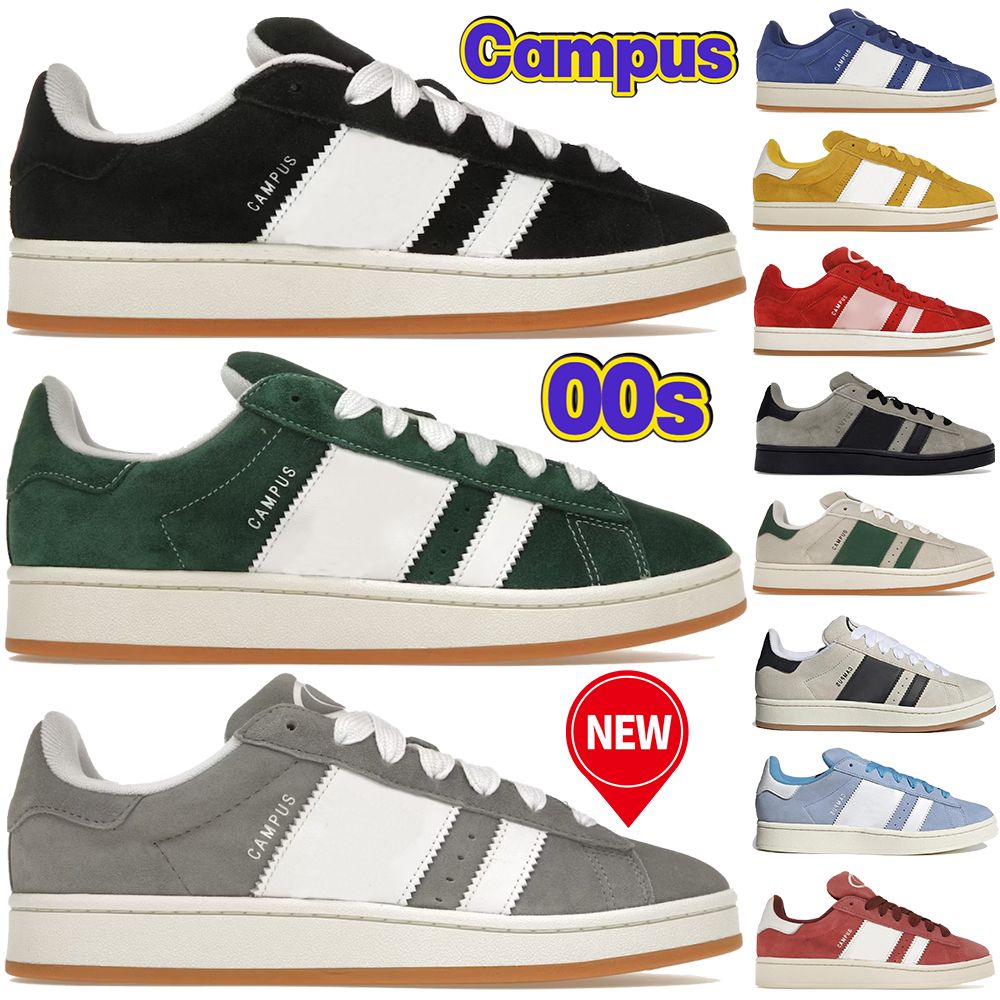 

Luxury designer shoes Campus 00s Suede casual Sneakers Dark Green Cloud Black Grey White Semi Lucid Blue Spice Yellow Ambient Sky low mens women trainers US 5-11, 24 black white sole