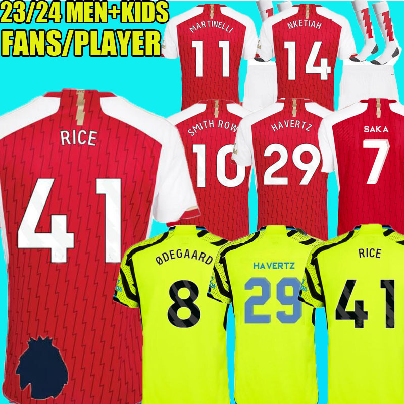 

G.JESUS SAKA HAVERTZ RICE aRseNAll soccer jerseys 23 24 away SMITH ROWE Timber Player version ODEGAARD MARTINELLI NKETIAH 2023 2024 football kits shirt Men Kids ArSeN, 23/24 third epl